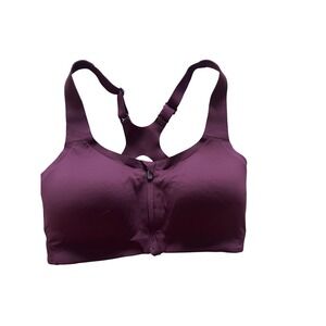 Lululemon‎ athletic sports bra zip up front 32DD burgundy